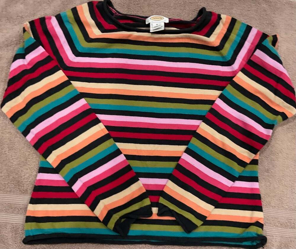 Fun Rainbow Striped Cardigan! - ,